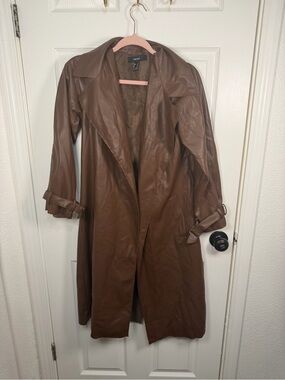 Forever 21 Brown Faux Leather Trench Coat
